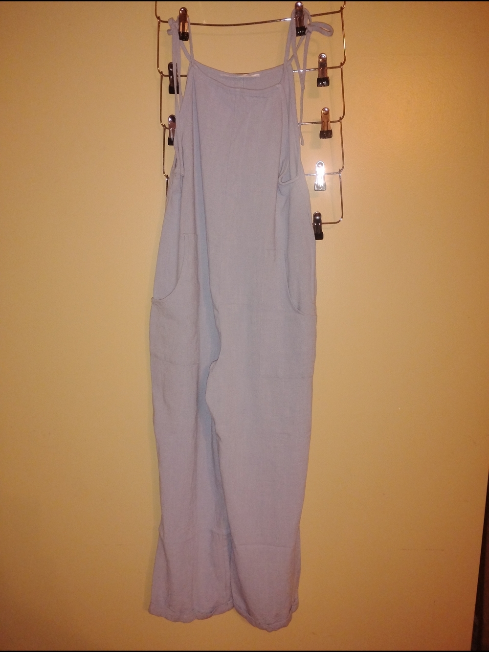 Altar'd State Light Blue Linen-Blend Wide Leg Jumpsuit